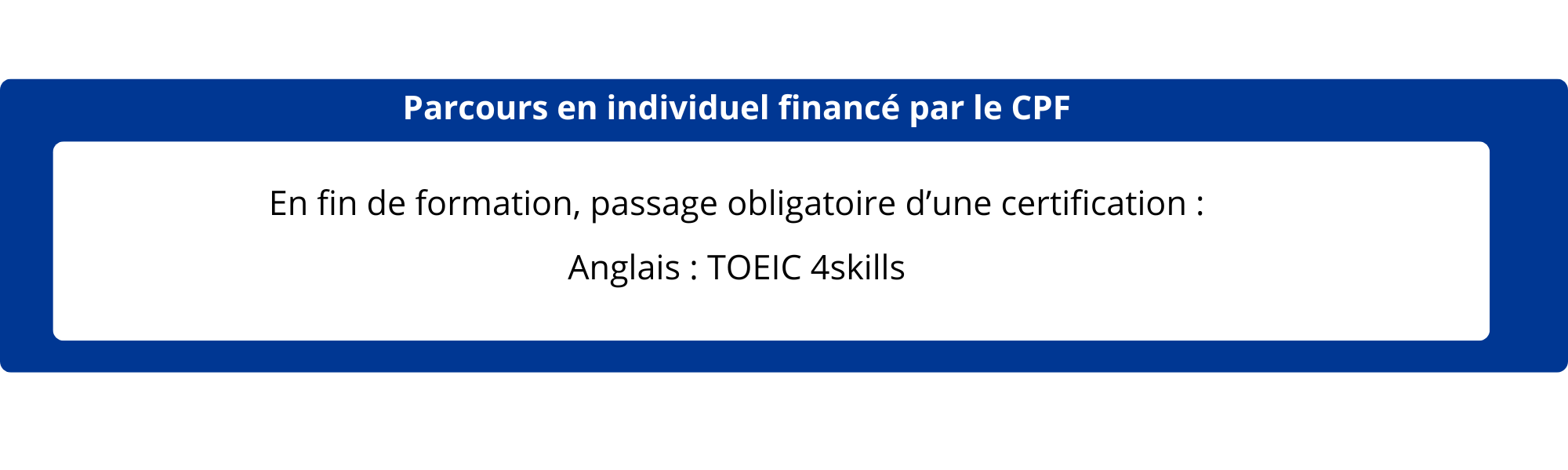 Parcours en individuel financé par le cpf
